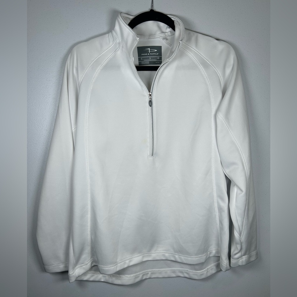 Paige & Tuttle Ladies White Quarter-Zip Pullover. Size Large